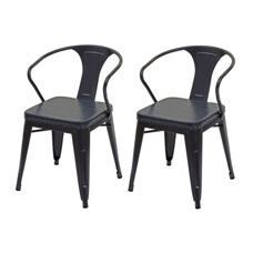 2er-Set Esszimmerstuhl JAM-H10 Chesterfield Industrial schwarz-grau