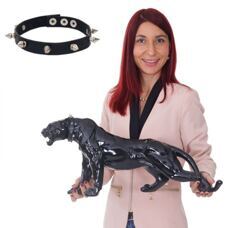 Deko Figur Leopard 59cm (schwarz)
