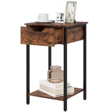 Beistelltisch Rustikales industrielles Design Stahlrahmen Braun