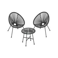 Lounge Garnitur 3-teilig Indoor Outdoor Metall Schwarz
