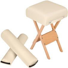 Hocker + 2 Lagerungsrollen beige