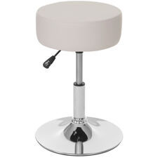Hocker Sitzhocker höhenverstellbar Ø 35cm Kunstleder, creme