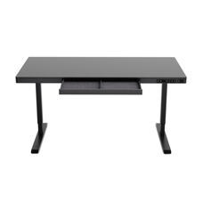 Stehpult elektrisch mit Schublade 140 x 70 cm schwarz
