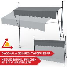 Balkonmarkise 200x120cm Standmarkise ohne Bohren
