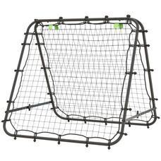 Fussball Rebounder Rückprallwand 5 Stufen Stahl Schwarz