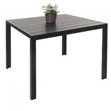 Gartentisch Esszimmertisch WPC-Tischplatte 76x90x90cm schwarz