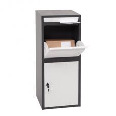 Paketkasten Paketbox, Paketbriefkasten Briefkasten verzinkt anthrazit-weiss