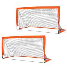 Fussballtor 2er-Set faltbar 183x90x90cm Orange