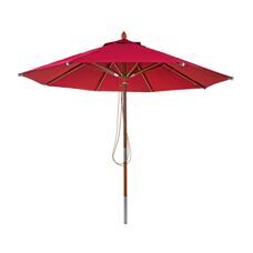 Sonnenschirm JAM-C57 Holz rund Ø3m Seilzug bordeaux