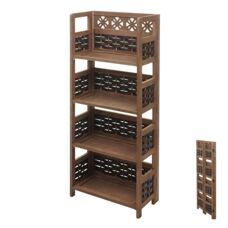 Regal JAM-K86 Standregal klappbar 110cm Geflecht dunkelbraun