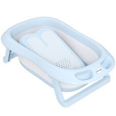 Babybadewanne 2er Set faltbar mit Gestell rutschfestem Design Hellblau