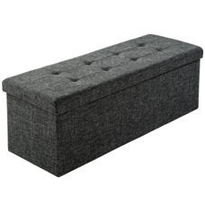 Faltbare Sitztruhe aus Polyester mit Stauraum dunkelgrau