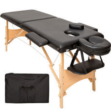 2 Zonen Massageliege mit 5cm Polsterung, schwarz