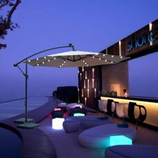 Sonnenschirm mit LED, 300 cm, anthrazit