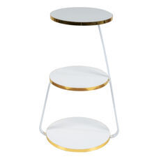 Beistelltisch Sipoo 74x46x37cm Weiss/Goldfarben