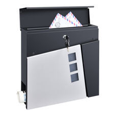 Briefkasten Alfstedt  37x37x10.5 cm Stahl Anthrazit/Silber