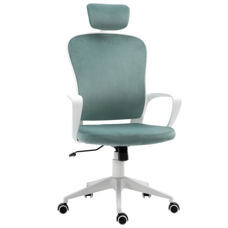 Bürostuhl mit Wippfunktion ergonomisch mit Kopfstütze Türkis