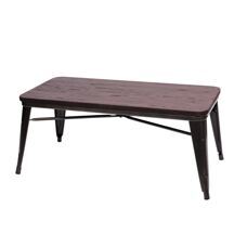 Couchtisch Industriedesign Holz braun-schwarz