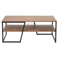 Couchtisch Wohnzimmertisch Metall 46x110x60cm Wildeiche-Optik