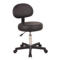 Drehstuhl Rollhocker mit Rückenlehne schwarz
