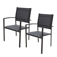 Gartenstühle Doppelpack Rahmen schwarz