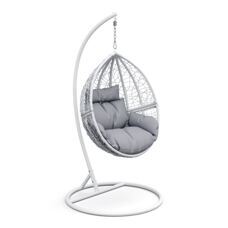 Hängesessel mit Gestell PANAMA weiss/grau
