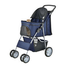 Hundewagen Buggy Niceville mit Regenschutz 73x46x100cm Blau