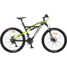 TOTEM vollgefedertes Mountainbike, schwarz/gelb - Rahmen: 46cm
