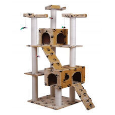 Katzenbaum 182 cm beige mit Pfoten