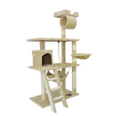 Katzenkratzbaum, beige (141 cm hoch)