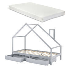 Kinderbett Assling mit 2 Schubkasten und Matratze 90x200cm