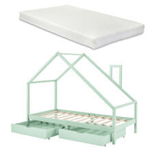 Kinderbett Assling mit 2 Schubkasten und Matratze 90x200cm