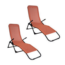 Liegestuhl Beach Chair im Doppelpack orange