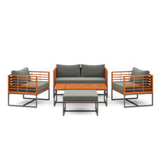 Lounge Holz MAVIS schwarz/natur/anthrazit