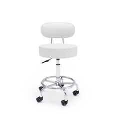 Rollhocker mit Rückenlehne SANDY weiss