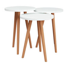 Beistelltisch Set Herrljunga im 3er Set rund Weiss