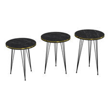 Satztisch Ry im 3er Set Marmor schwarz Gold