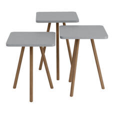 Beistelltisch Set Hobro im 3er Set Quadratisch 49x34x34cm Grau