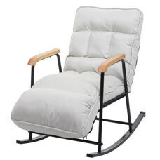 Schaukelstuhl JAM-K40 Relaxsessel Liegefunktion Metall creme-beige