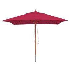Sonnenschirm JAM-C57 Holz eckig 3x3m Seilzug bordeaux