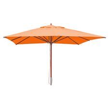 Sonnenschirm JAM-C57 Holz eckig 4x4m Seilzug terracotta