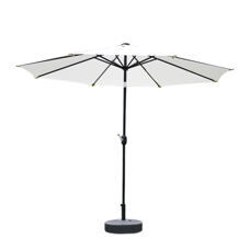 Sonnenschirm mit LED 300 cm weiss