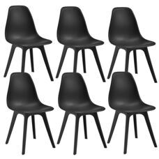 Esszimmerstuhl Bretik 6er Set 83x54x48 cm Schwarz