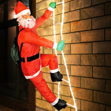 Weihnachtsmann auf Leiter Lichterkette ~ 90cm