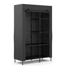 Faltschrank mit rollbaren Türen 105 x 168 cm schwarz