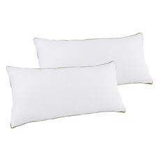 Kopfkissen 2er Set 80 x 40 cm weiss/gold