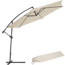 Sonnenschirm Ampelschirm Ø 350cm mit Schutzhülle beige