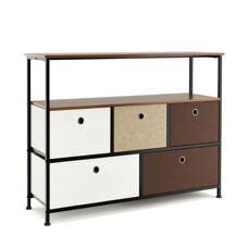 Sideboard MIKA 100 x 78 cm braun/weiss