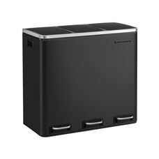 Recycling-Mülleimer Abfalleimer 3x18 L Schwarz