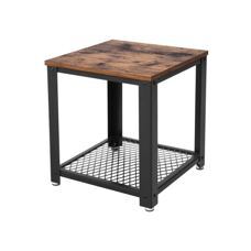 Beistelltisch Metallrahmen mit Ablage Braun IndustrialVIBE